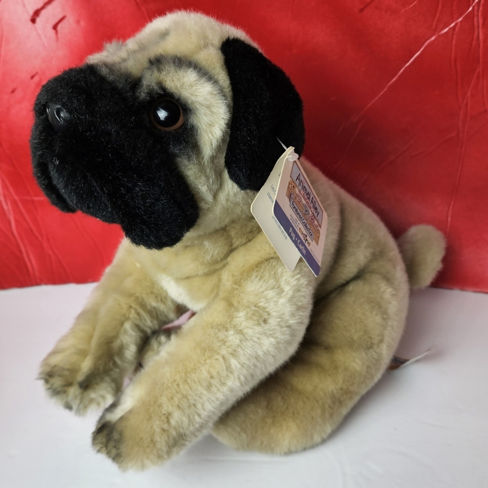 Vintage Animal Alley "Carlin" Pug Puppy Plush - Purebred Collection 12" ToysRUS